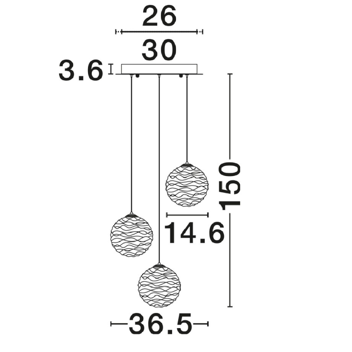 LUCES ALBORA LE45742/3 lampa wisząca LED 12W 3000K