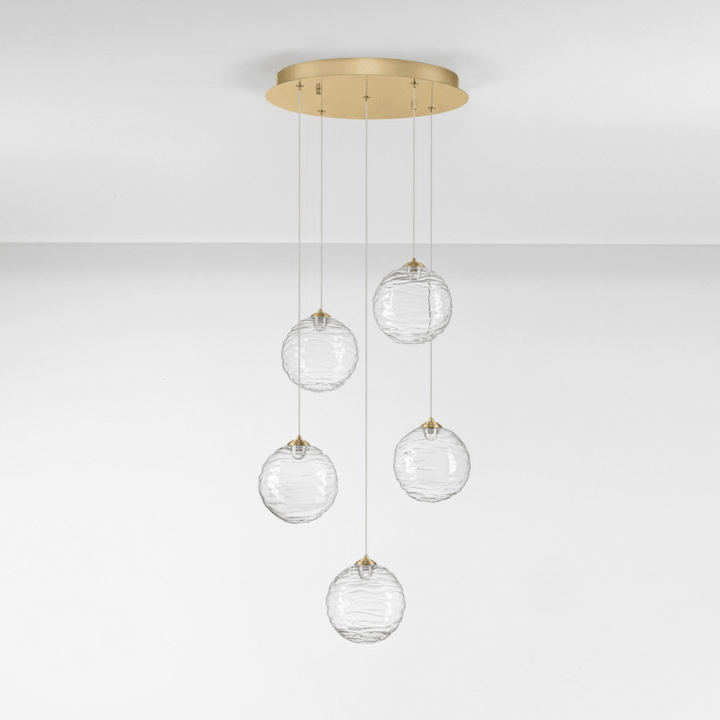LUCES ALBORA LE45744/5 LED pendant lamp 20W cascade 5 glass balls