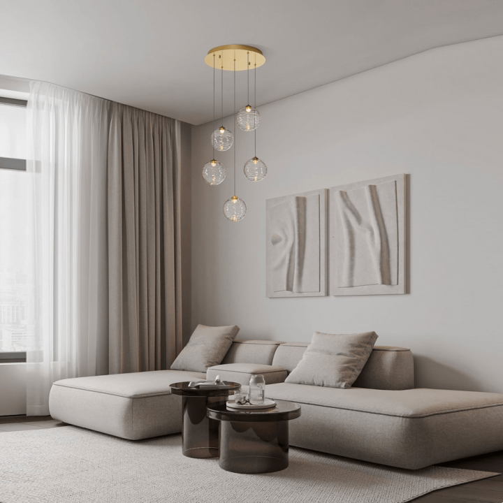 LUCES ALBORA LE45744/5 LED pendant lamp 20W cascade 5 glass balls