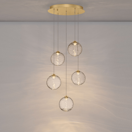 LUCES ALBORA LE45744/5 lampa wisząca LED 20W kaskada 5 szklanych kul