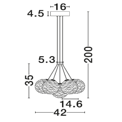 LUCES ALBORA LE45748/9 lampa wisząca LED 2700K/3000K 28W kule szklane