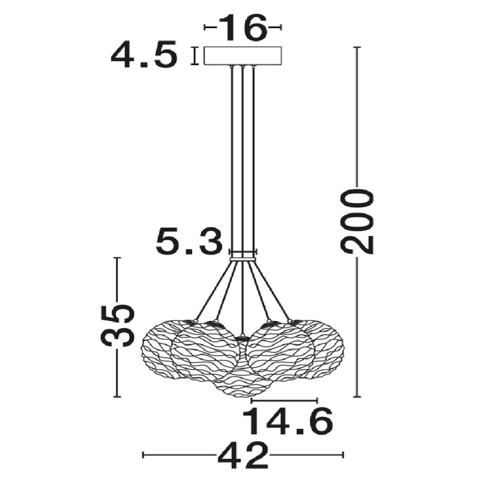 LUCES ALBORA LE45748/9 lampa wisząca LED 2700K/3000K 28W kule szklane