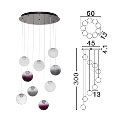 LUCES ARGUIS LE45846 LED hanging lamp 46W modern cascading spheres
