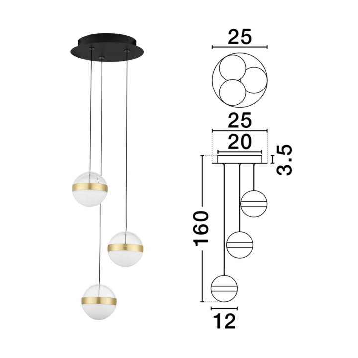 LUCES ARTEIXO LE45873 lampa wisząca 27W do salonu, jadalni i kuchni