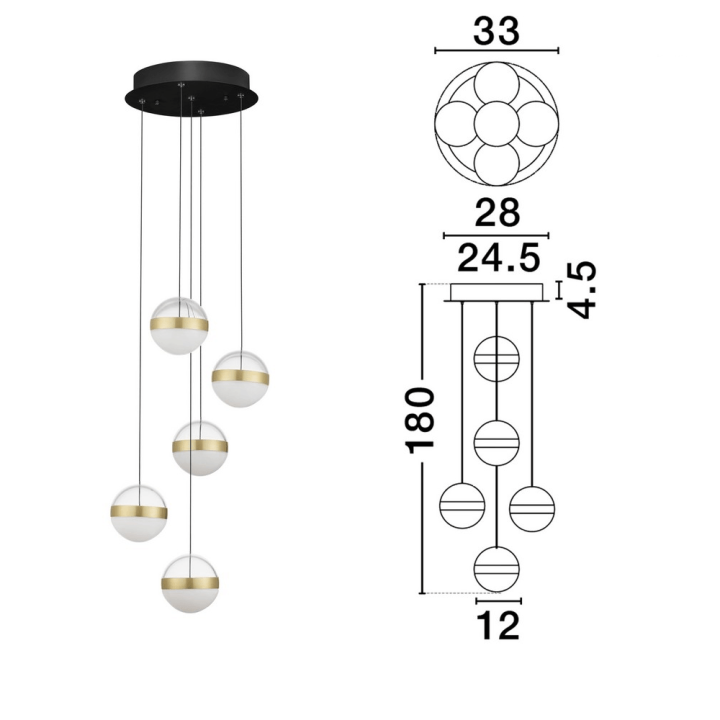 LUCES ARTEIXO LE45874 lampa wisząca LED 3000K nowoczesna elegancja
