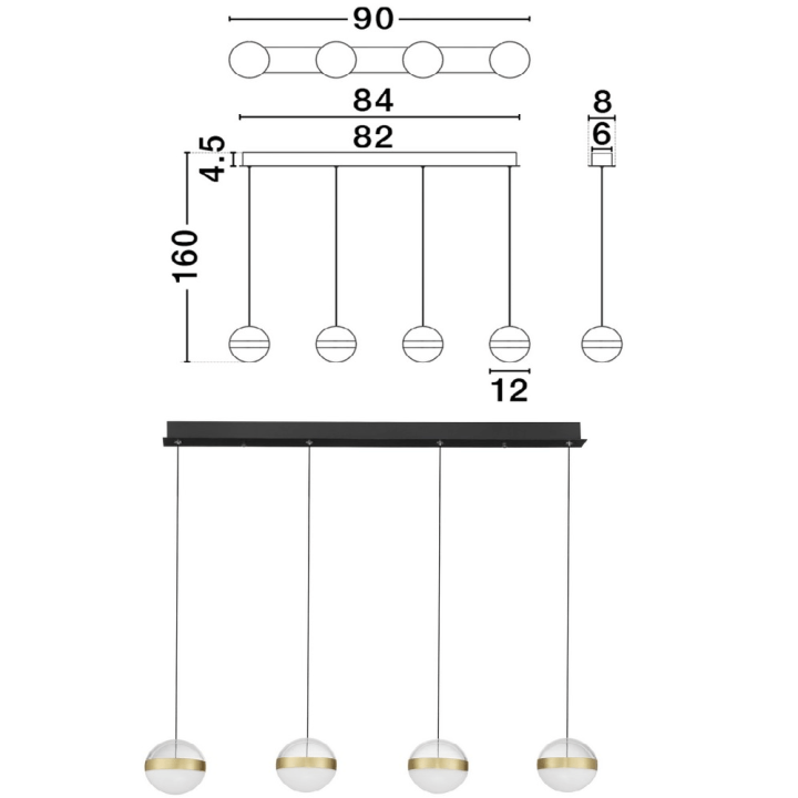 LUCES ARTEIXO LE45875 lampa wisząca LED 36W nowoczesne oświetlenie
