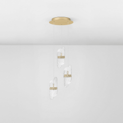 LUCES BOSSOST LE45956/7 lampa wisząca złota LED 20W 1417lm nowoczesna