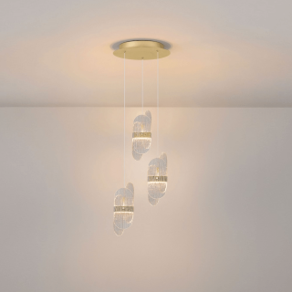 LUCES BOSSOST LE45956/7 lampa wisząca złota LED 20W 1417lm nowoczesna