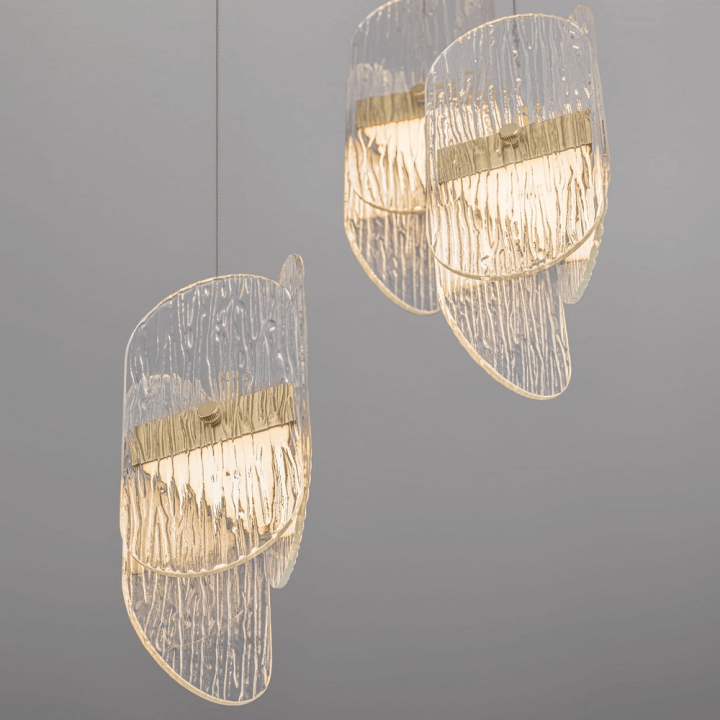 LUCES BOSSOST LE45956/7 lampa wisząca złota LED 20W 1417lm nowoczesna