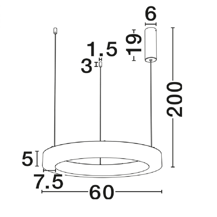 LUCES LANZAROTE LE46085/7 lampa wisząca LED 36W 3000K pierścień