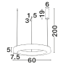 LUCES LANZAROTE LE46085/7 LED pendant lamp 36W 3000K ring