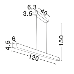 LUCES LANZAROTE LE46086/8 LED pendant lamp 36W 3000K linear form