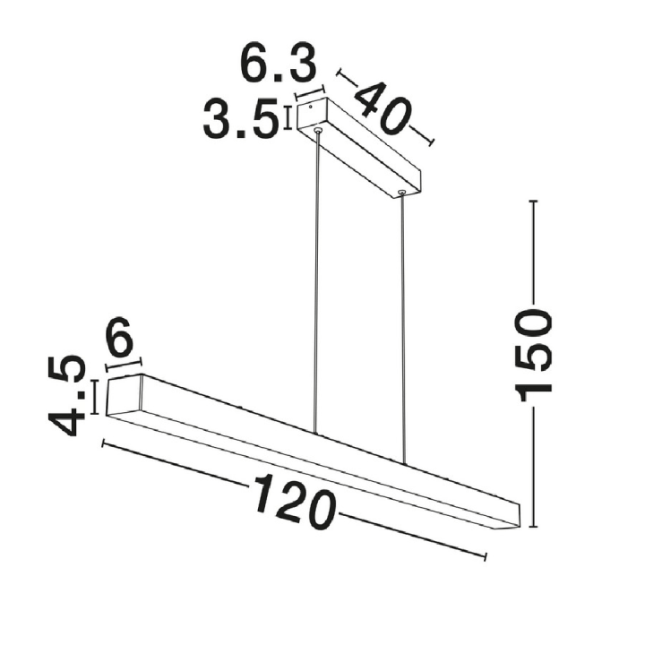 LUCES LANZAROTE LE46086/8 lampa wisząca LED 36W 3000K liniowa forma
