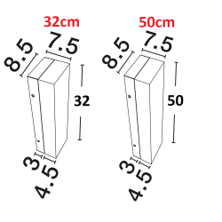 LUCES RIELVES LE46136/7/8/9 kinkiet LED 3000K 32/50cm czarny, złoty
