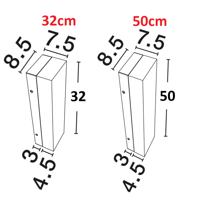 LUCES RIELVES LE46136/7/8/9 LED wall lamp 3000K 32/50cm black, gold