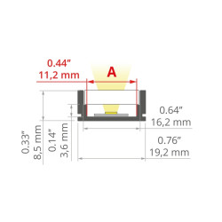 Set profile led HR-ALU waterproof casing milk + 2m
