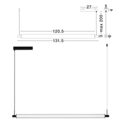 LUCES ARUCAS LE45879 lampa wisząca LED 27W 1890lm liniowa