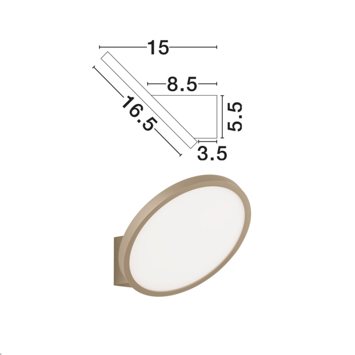 LUCES VALVER LE46209 kinkiet LED 8W z regulacją barwy światła złoty