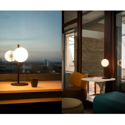 SLV SUN 1009143 czarna lampa stołowa G9 34cm