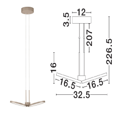 LUCES VALVER LE46210 lampa wisząca LED 14W regulowana barwa światła