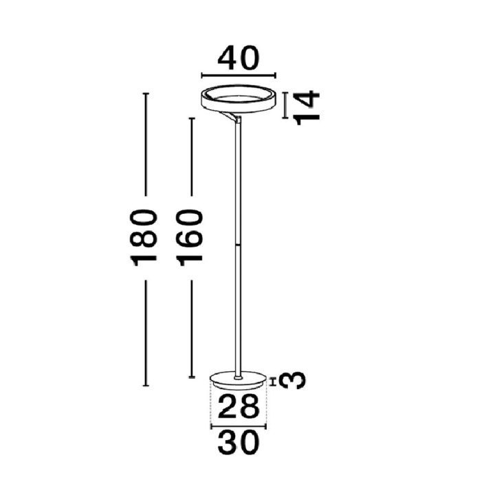 LUCES GORAFE LE46050/3 LED floor lamp 3000K white, black 180cm