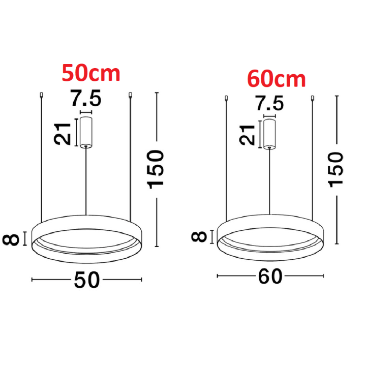 LUCES ATECA LE45890/1/4/5 LED pendant lamp 2700K-4000K CCT &Oslash;50/60cm