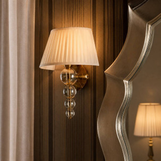 SCHULLER MERCURY 663618 wall lamp brass, champagne glass, beige shade