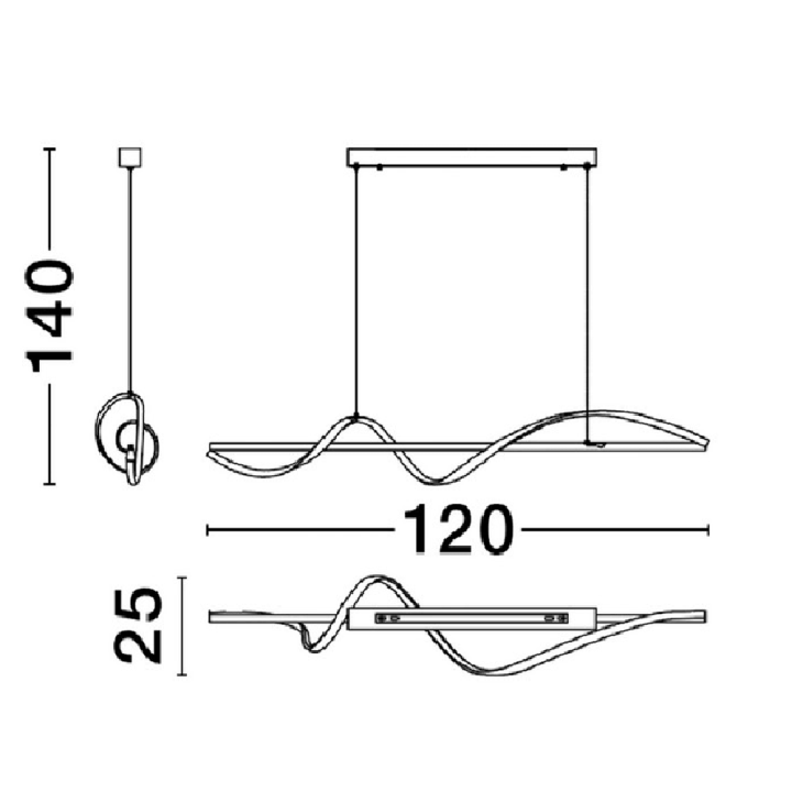 LUCES BAEZA LE45911 lampa wisząca LED 3000K czarna oprawa, styl loft