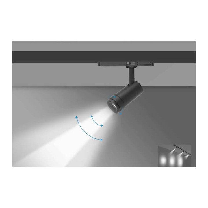 Reflektor zoom LED 25W track do szyn 3F biały, czarny CCT 3000K-5700K