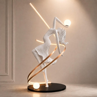DANCING GIRL designer, large figure floor lamp