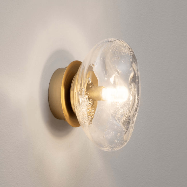 LUCES NAYARIT LE44931/2/3 G9 wall lamp in glass and gold, 3 sizes