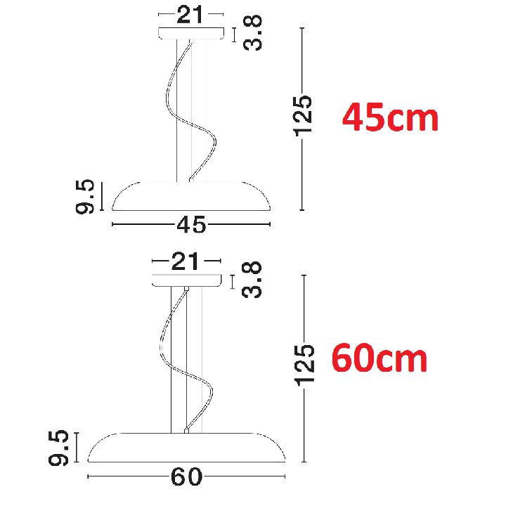 LUCES VENCID LE46214/5/6/7/8/9 LED hanging lamp 45/60 cm elegant
