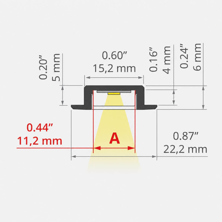 PROFIL LED MICRO-NK niski profil aluminiowy do wpuszczenia w meble