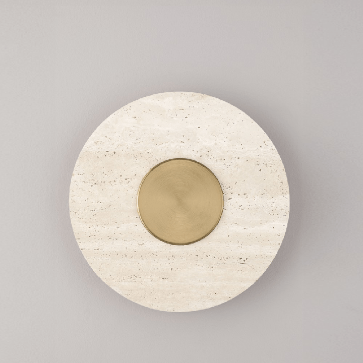 LUCES ALCANT LE45750 round LED wall lamp 14W 3000K travertine and gold