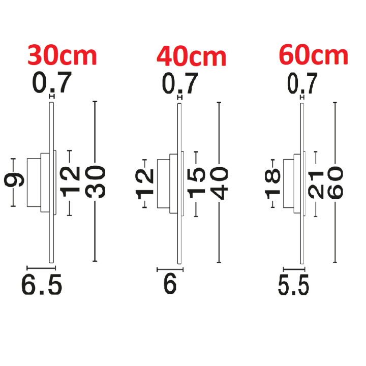 LUCES VILLAN LE46228/9/30 LED wall lamp 3000K diameter 30/40/60 cm