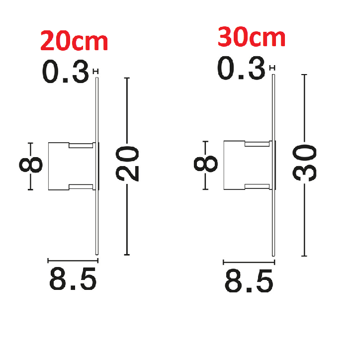 LUCES TACORO LE46155/6/7/8 LED wall lamp 6W 3000K 20/30cm black, gold