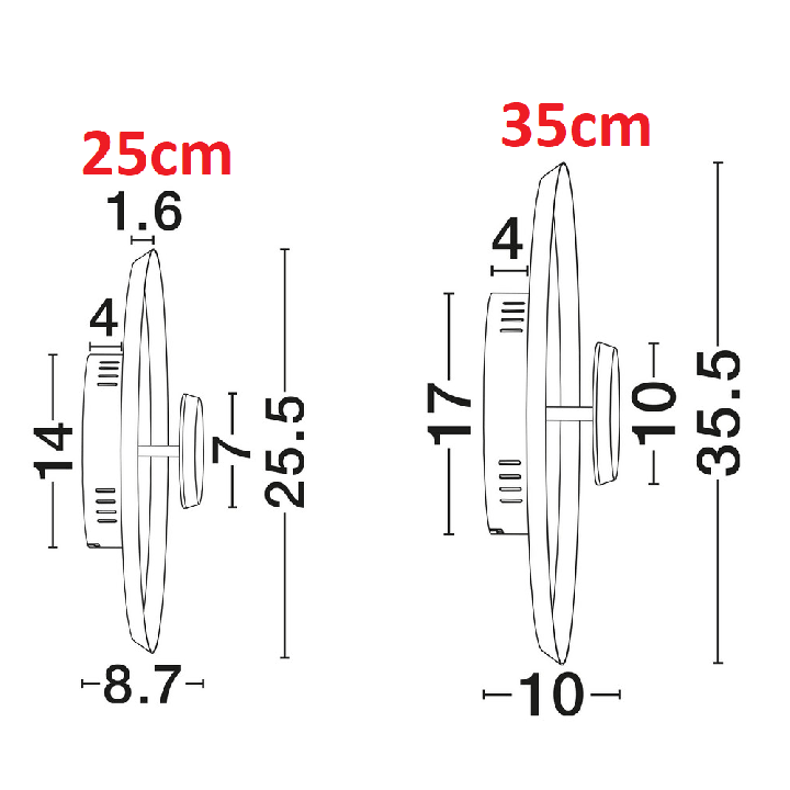 LUCES GRAZAL LE46055 LED wall lamp switch CCT 2700-4000K 25/35 cm