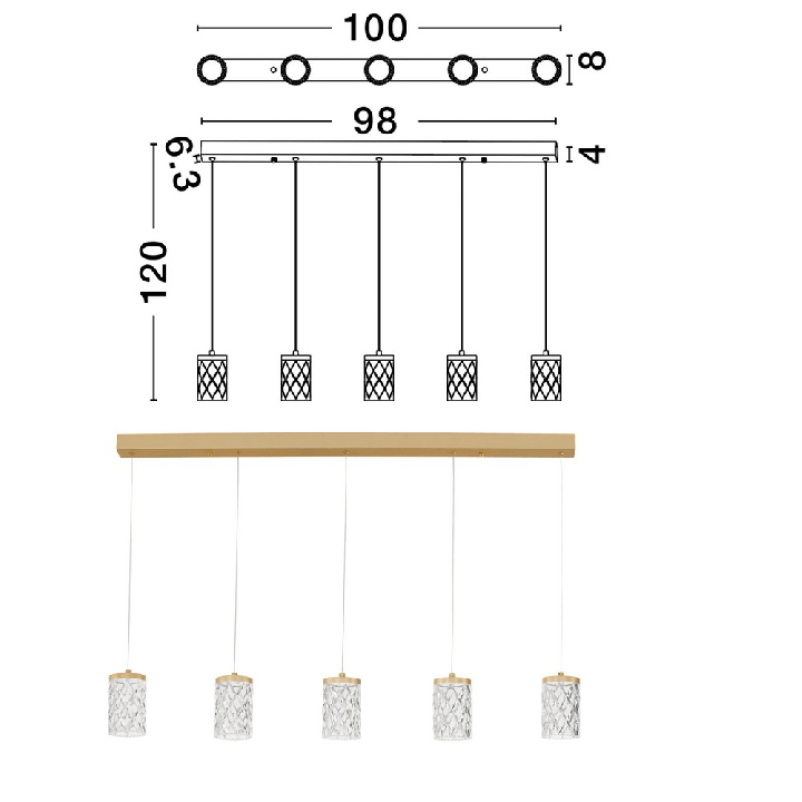 LUCES MURO LE46124 lampa wisząca LED 3000K idealna nad st&oacute;ł do salonu