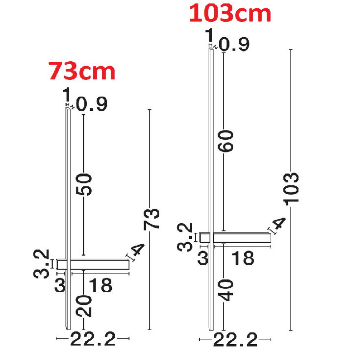 LUCES HIGUERA LE46067 LED wall lamp 73/103cm color adjustment 3 colors