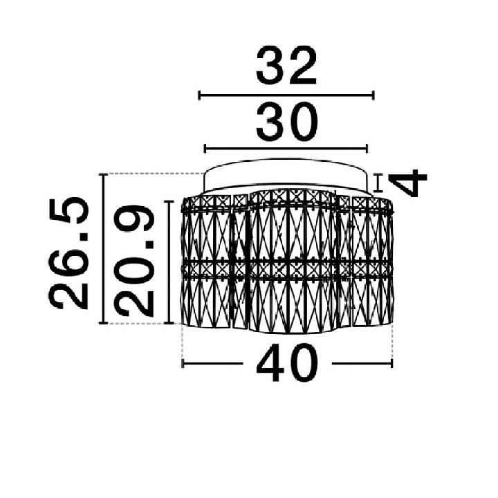 LUCES ARIZA LE45850 lampa natynkowa LED 28W 3500K kryształowa