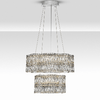 LUCES ARIZA LE45852 lampa wisząca LED 56W elegancka stal, kryształ