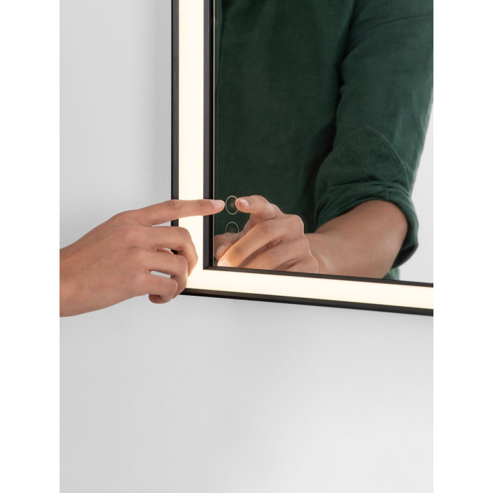 LUCES AMBOR 9006021/2 - czarne lustro łazienkowe LED 4000K IP44 z włącznikiem