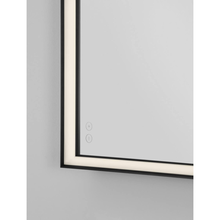 LUCES AMBOR 9006021/2 - czarne lustro łazienkowe LED 4000K IP44 z włącznikiem