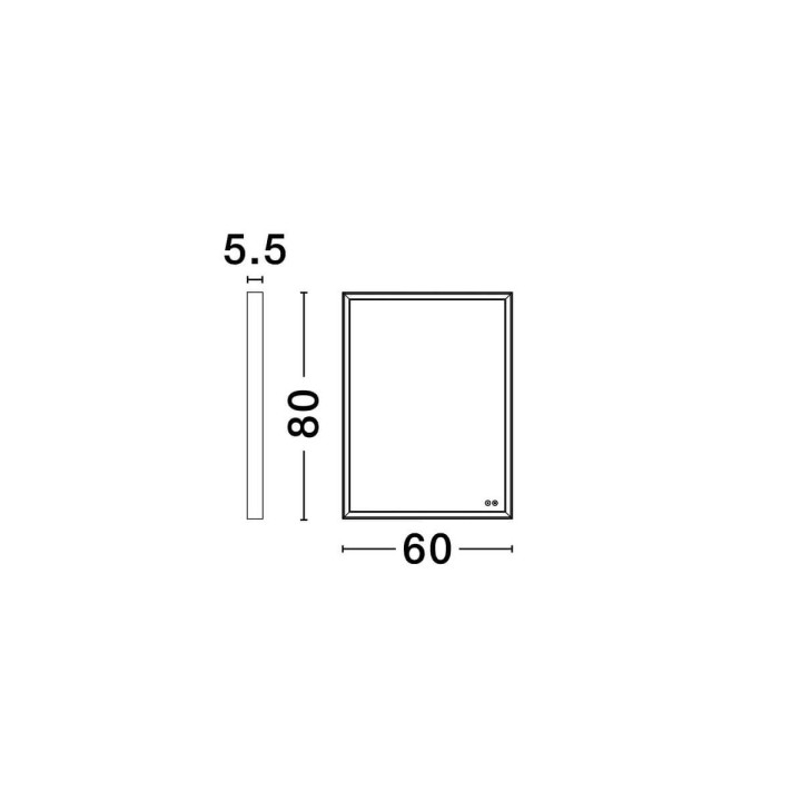 NL AMBOR 9006021/2 &ndash; black IP44 LED bathroom mirror 4000K touch switch