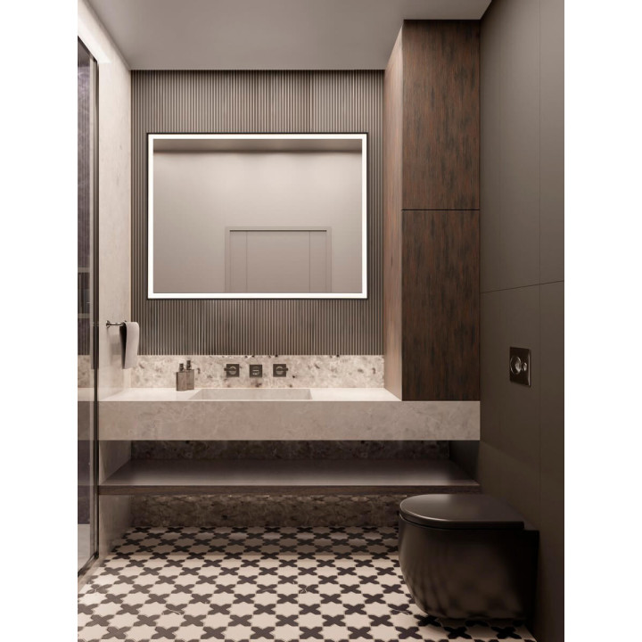 NL AMBOR 9006021/2 &ndash; black IP44 LED bathroom mirror 4000K touch switch