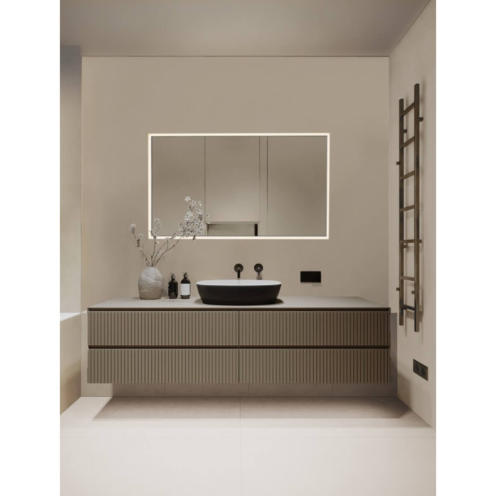 NL AMBOR 9006019/20 &ndash; gold IP44 LED bathroom mirror 4000K touch switch