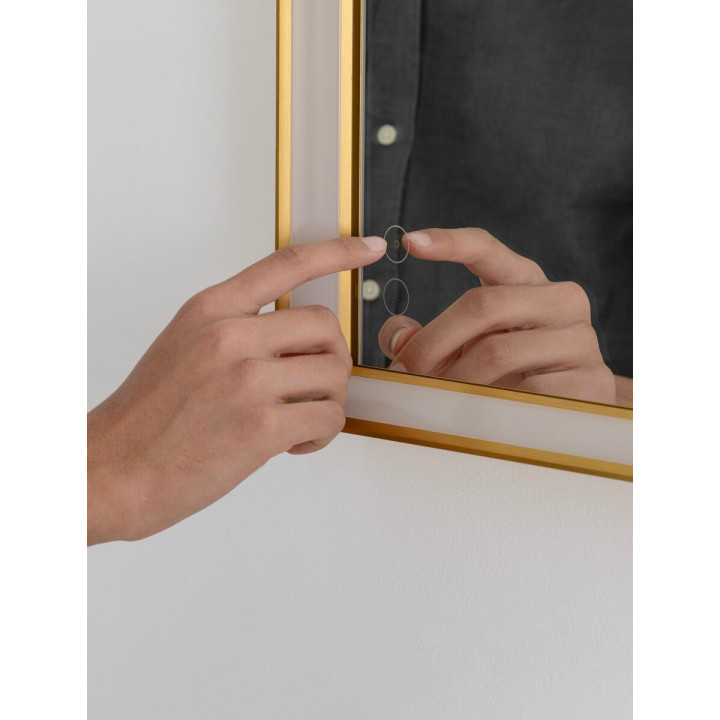 NL AMBOR 9006019/20 &ndash; gold IP44 LED bathroom mirror 4000K touch switch