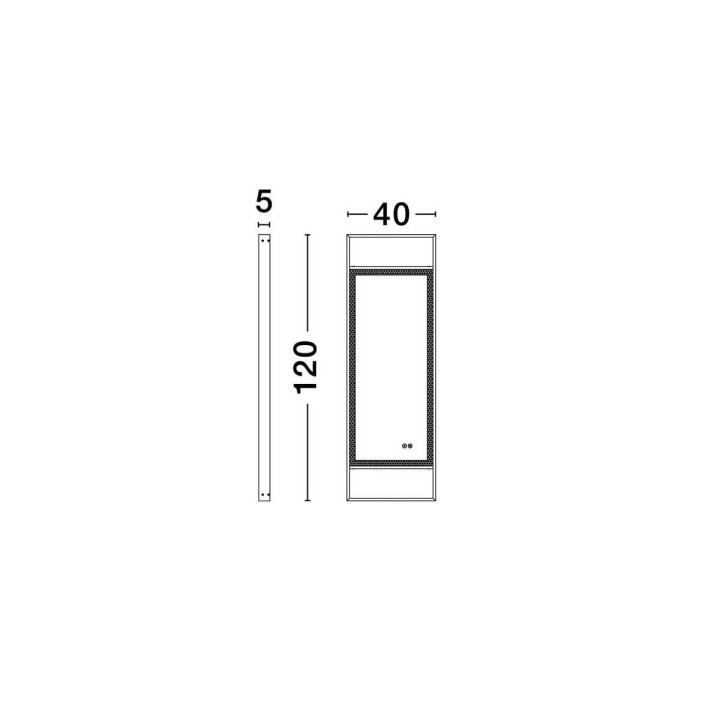NL DOUL 9006023 black IP44 LED mirror 4000K touch switch 120x40cm
