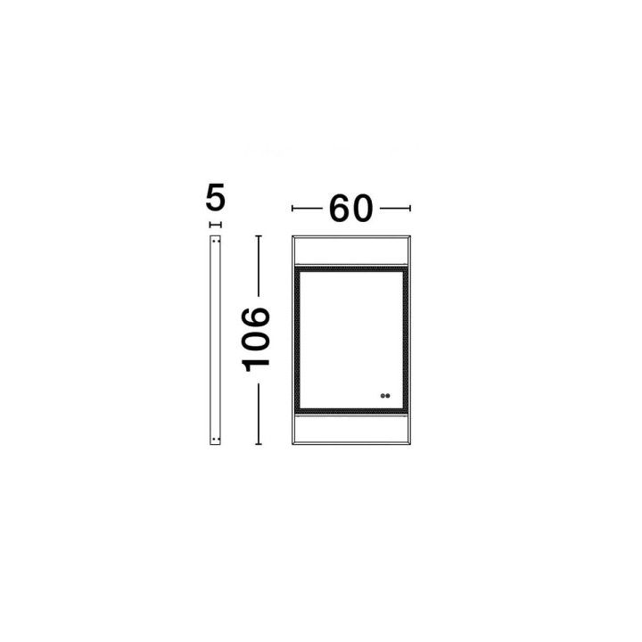LUCES DOUL 9006024 czarne lustro LED 4000K IP44 z włącznikiem 106x60