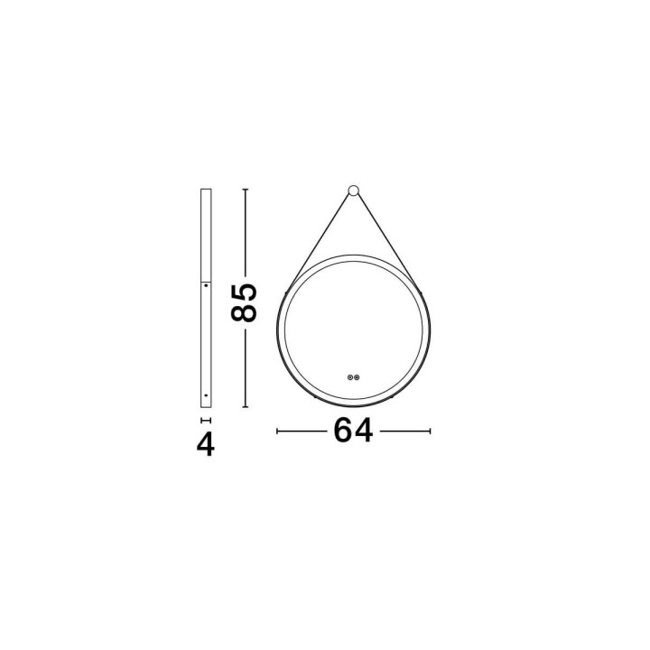 LUCES REMS 9006025 okrągłe, zwieszane lustro łazienkowe LED IP44 64cm